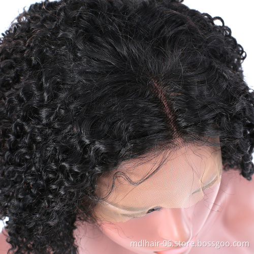 Short Bob Wig Brazilian Curly Lace Front Human Hair Wigs HD Transparent Lace Wigs Preplucked Hairline Wig For Women